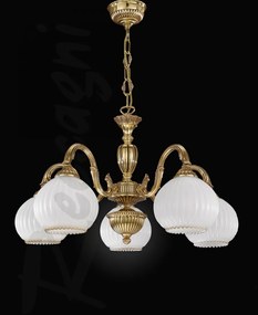 Candelabru din alama cu 5 brate design italian 9300