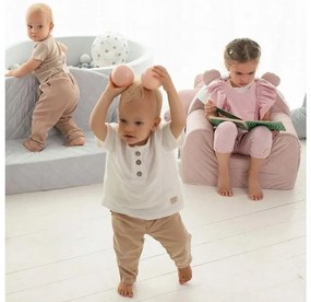 Canapea confortabila pentru copii, cu buzunare, Gri velvet by Babysteps