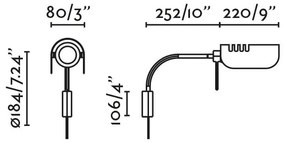 Aplica metal stil retro abajur ajustabil MARTINICA S negru, bej