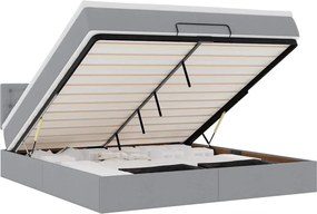 vidaXL Pat otoman cu saltea țesătură gri deschis 160x200 cm