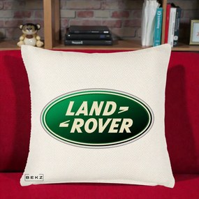 Perna Personalizata cu emblema Land Rover, 40x40 cm, Crem Reliefat, Husa Detasabila, Perna Inclusa, BEKZ®