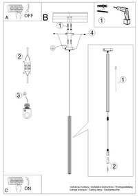 Lustră pe cablu Sollux SL.1339 ARCHE 1xG9/8W/230V auriu