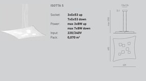 Lustra suspendata moderna ISOTTA 62x69cm, alb sau gri