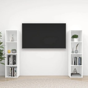 Comode TV, 2 buc., alb, 142,5x35x36,5 cm, PAL 2, Alb, 142.5 x 35 x 36.5 cm