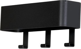 Cuier de perete negru cu raft din metal 27 cm Dax Play – Spinder Design