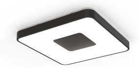 Plafoniera LED Smart dimabila cu telecomanda COIN 54x54cm neagra