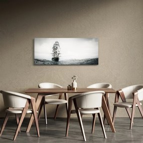Tablou - O navă care navighează pe ocean (120x50 cm)