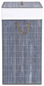 Cos de rufe din bambus, gri, 83 L 1, Gri, 43.5 x 33.5 x 65.5 cm