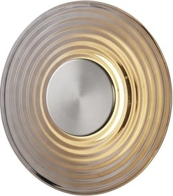 Aplica LED metal nickel satin sticla gri Cleo