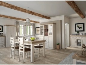 Comodă, 2 uşi cu 5 sertare, pin nordic/stejar sălbatic, ROYAL K2D