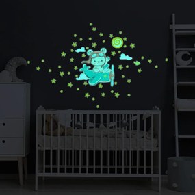 Autocolant de perete pentru copii 30x25 cm Pilot Bear – Ambiance