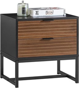 NON18 - Set 2x Noptiere cu 2 sertare si Fronturi riflate - Negru - Maro
