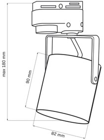 Spot pentru sistem de șină MINOR 3xGU10/10W/230V + 1 m sistem de șină