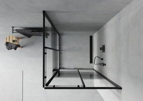 Mexen Rio cabina de duș pătrată 90 x 90 cm, dungi negre, neagră - 860-090-090-70-20
