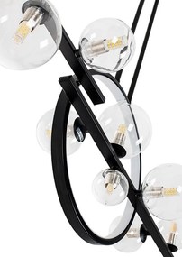 Lustra moderna cu 10 de surse de lumina si LED LINEA TWIN 120