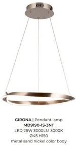 Lustra suspendata LED design circular GIRONA 45cm
