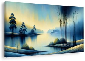 Tablou lacul liniștit în albastru