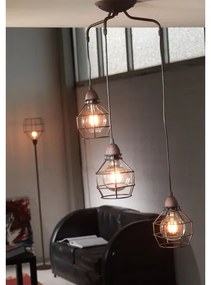 Lustră pe cablu ONLI SPIDER 3xE27/15W/230V negru/maro