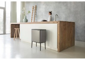 Coș de gunoi gri de reciclat/cu senzori de atingere din oțel 34 l Bo Touch Bin – Brabantia
