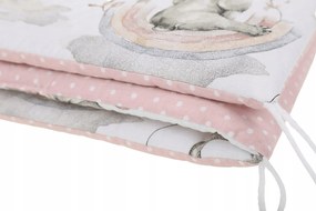 ShopJK PRPTECȚIE PEREȚI PENTRU PĂTUȚ 180 CM ELEFANT ROZ