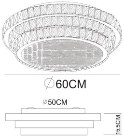 Globo KLARA 68157-58 - Plafonieră LED dimabilă 58W/230V 2700-6000K Ø60 cm alb + telecomandă