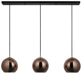 Lustră pe cablu Endon 102929 BOLI 3xE27/10W/230V negru/maro fumuriu