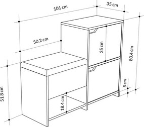 Botník Haven Oak și Antracit