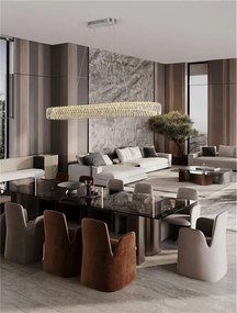 Lustra LED suspendata ovala design elegant ARIETTA L-119cm