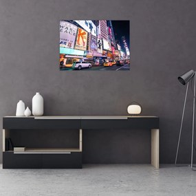 Tablou pe sticlă - New York Theather District (70x50 cm)