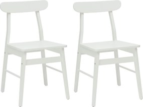 vidaXL Scaun de sufragerie 2 pcs Alb 43 x 44,5 x 77 cm