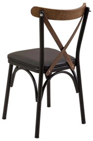 Set mobilier sufragerie Duvasa 6 (Nuc + negru) (pentru 2 persoane). 1093753