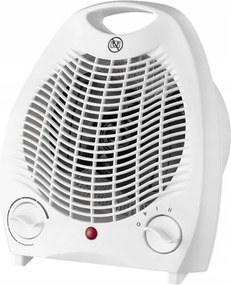 Încălzitor electric cu ventilator și întrerupător de siguranță, alb