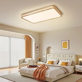 Brilagi - Corp de iluminat LED reglabil MOLINA SQUARE LED/128W/230V, stejar, 90x60 cm + telecomandă