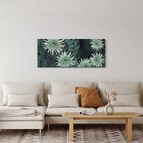 Tablou - Flori verzi (120x50 cm)