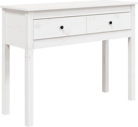 vidaXL Masă consolă, alb, 100x35x75 cm, lemn masiv de pin