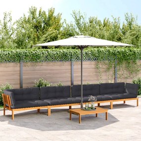 3209505 vidaXL Set canapele de grădină cu perne din paleți 5 piese lemn acacia