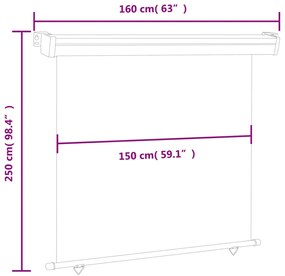 Copertina laterala de balcon, crem, 160 x 250 cm Crem, 160 x 250 cm