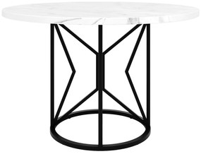 Masă rotundă de dining din MDF, Alb+Negru | Aosom Romania