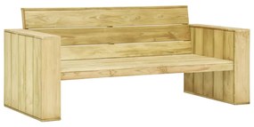 Set mobilier de gradina, 5 piese, lemn de pin tratat 2x banca + 2x fotoliu + masa, 1