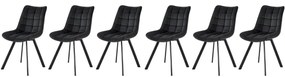 Set 6 scaune K332 velvet negru