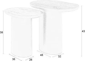 Măsuțe auxiliare 2 buc. cu blat din lemn de mango 37x56 cm Bela – White Label