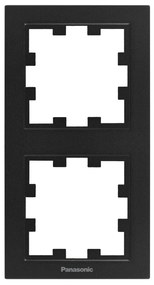 Rama dubla verticala, IP20, Negru, Panasonic Karre Plus 55