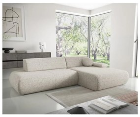 Colțar extensibil PRATO în L, cu spațiu de depozitare, partea dreaptă, bej