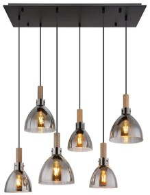 Lustra suspendata 6L design modern MATTEA negru