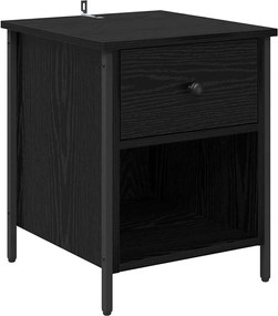 vidaXL Dulap de noapte Stejar Negru 40 x 42 x 50 cm Lemn compozit