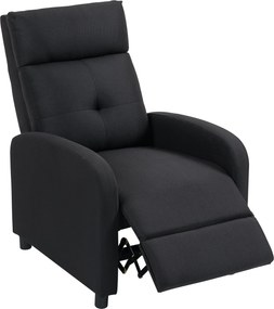 HOMCOM Fotoliu Reclinabil Fino a 155° Con Suport pentru Picioare In Material Textil Negru | Aosom Romania