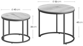 Set de mese de cafea TAYLOR, rustic maro
