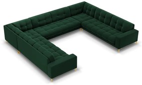 Coltar 9 locuri Bali velvet/picioare gold – L327 x l256 x h75