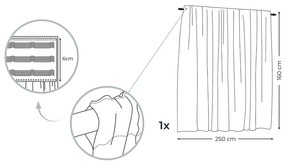 Perdea AmeliaHome Voile Pleat, 160 x 250 cm, turcoaz