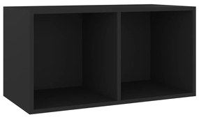Cutie de depozitare viniluri, negru, 71x34x36 cm, lemn compozit